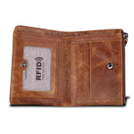 กระเป๋าสตางค์ RFID - กระเป๋าหนังพร้อมช่องซิป - กระเป๋าใส่บัตรเครดิตทำมือพร้อมช่องใส่บัตรประชาชน - วันพ่อ - ของขวัญสำหรับพ่อหรือสามี