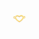Heart Connector Charm - Jewelry Making Supplies - Mini Heart - Gold Silver