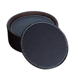 Leather Coaster - Black Round Non-Slip Kitchen Dining Decor - Tableware - Housewarming Gift - Drink Coasters - Bar Coasters - Kitchen Table