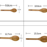 4 Pcs Wooden Measuring Spoons, Coffee Ice Tea Honey, Stirring Serving Utensils, Japanese Spoon Kitchen Cooking Utensil Tool Supplies Soup