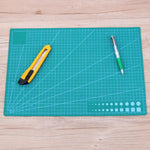 A3 A4 A5 Green Cutting Mat | Self-Healing Mat | Leather Tool | Leatherworking Mat | With Marking Guides | Non-Slip