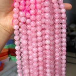 Natural Rose Quartz Round Bead,  Beautiful Natural Pink Color Gemstone Bead, Faceted 4mm 6mm 8mm 10mm 12mm , Loose Beads 15 Inch Strand