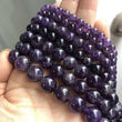 Naturlige ametyst 4mm 6mm 8mm 10mm 12 mm runde perler høy kvalitet dyp lilla polerte rike lilla kuler edelstensperler 15 tommers snor