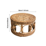 Natural Rattan Table - Rattan Plant Stand Hand- Woven Flower Stand - Durable Indoor Flower Pot Holder - Rattan Coffee Table - Woven Table