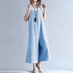 Womens Loose Fitting Minimalist Elegant Cotton Overalls With Pocket - Loose Overalls - Womans Casual Overalls - Overalls For Women