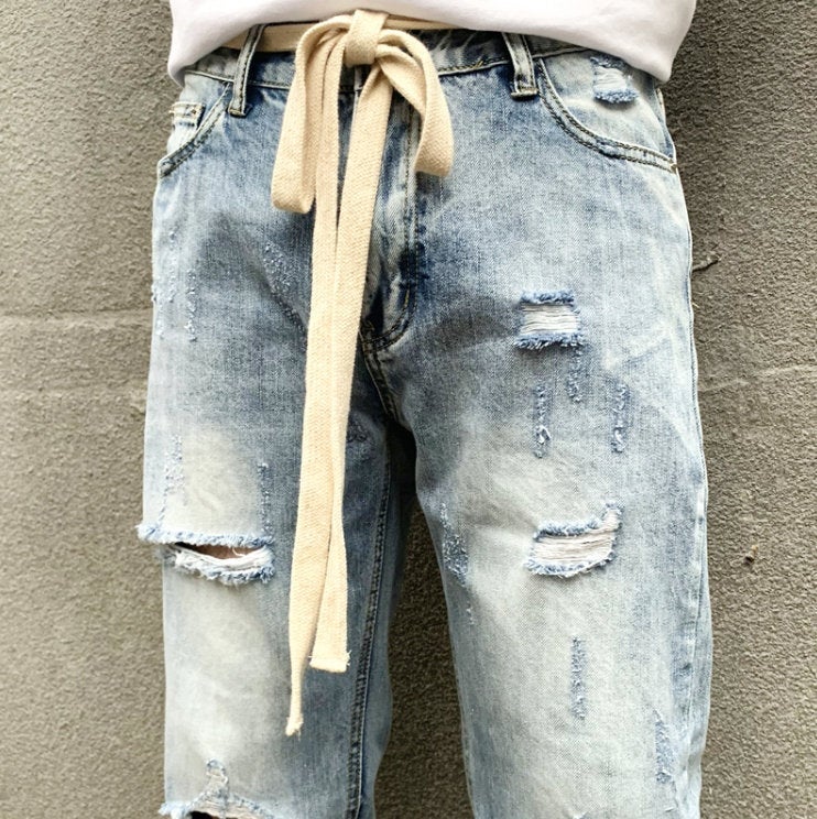 Shoelace Belt - Rope Belt - Unisex - For Men Women - Adjustable - Knotted Waist Rope - Knot-Tie Belt - Gangster Punk Belt