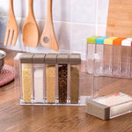 6 Pcs Spice Jar Set | Food Storage | KitchenSeasoning | Organization | Salt Condiment | Sugar Salt Rack | Seasoning Organizer Container