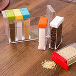 6 Pcs Spice Jar Set | Food Storage | KitchenSeasoning | Organization | Salt Condiment | Sugar Salt Rack | Seasoning Organizer Container