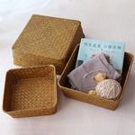 Rattan Storage Box - Storage Tray - Woven basket -  Wicker Storage - Handmade Organizer Basket - Cosmetics Desk Organizer - Home Decor