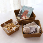 Rattan Storage Box - Storage Tray - Woven basket -  Wicker Storage - Handmade Organizer Basket - Cosmetics Desk Organizer - Home Decor