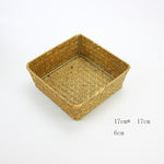 Rattan Storage Box - Storage Tray - Woven basket -  Wicker Storage - Handmade Organizer Basket - Cosmetics Desk Organizer - Home Decor