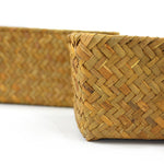 Rattan Storage Box - Storage Tray - Woven basket -  Wicker Storage - Handmade Organizer Basket - Cosmetics Desk Organizer - Home Decor