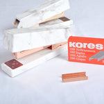 Marble Stapler, Marble Desk Accessories, Marble Office Supplies, Gold Rose Gold Marble Stationery