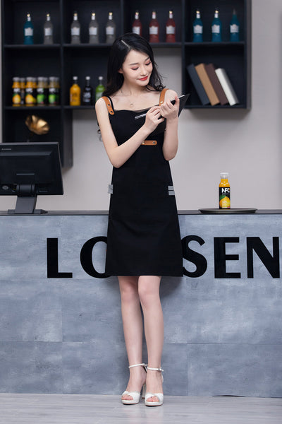 Apron For Women - Cotton Apron with 2 pockets -Restaurant, Home, Kitchen, Cooking, Florist - Girlfriend Gift for Her