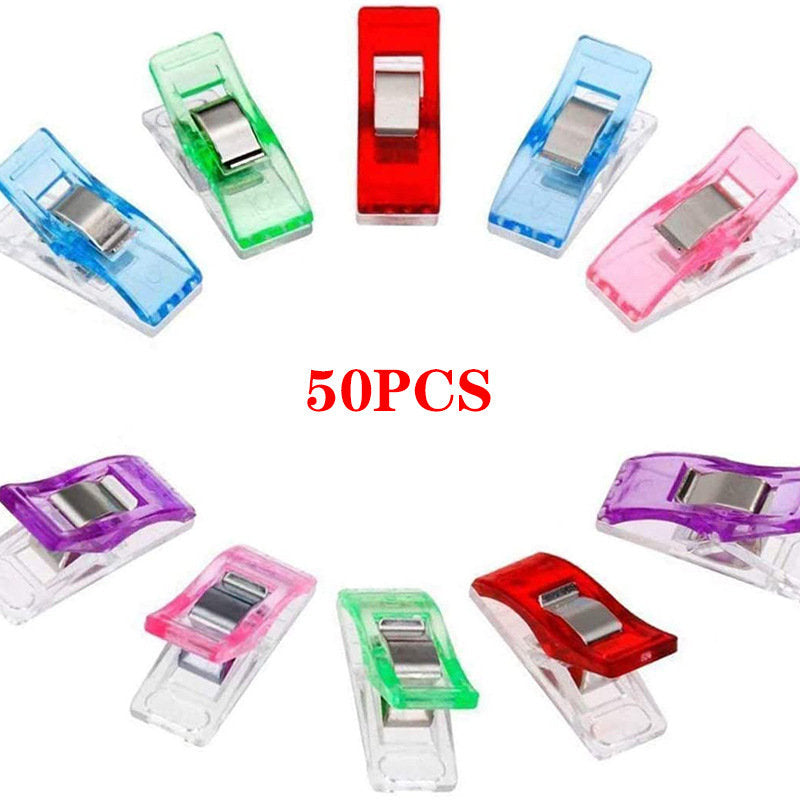 คลิปเย็บผ้า 50 ชิ้น, คลิปควิลท์, คลิปลายผ้า, คลิปผ้าสำหรับเย็บผ้า, คลิปมัดผ้า, คลิปเย็บผ้าขนาดเล็ก 50 ชิ้น, งานฝีมือถักนิตติ้งโครเชต์