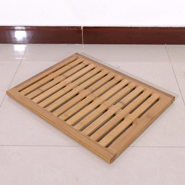 Shower Mat - Non-Sliding Sauna, Spa, Bath Mat - Wood Bath Mat - Indoor or Outdoor - Doormat - Bathroom Toilet Decor - Nordic Style Wooden
