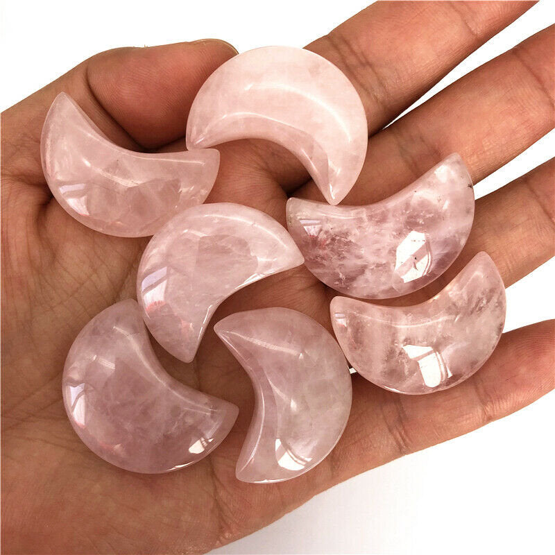 Crescent Rose Quartz Moon, Rose Quartz Moon Bowl, Crystal Moon, Rose Quartz Bowl, Rose Quartz Carving, Jewelry Making, Healing Crystal