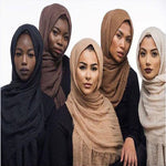 Hijab ,Cotton and Hemp Wrapped Head Scarf, Pure Color Female Scarf, Cotton, Scarf Shawl, Islamic Clothing, Muslim, Fashion, Head Cover