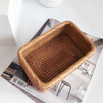 Rattan Storage Box - Wicker Storage Tray - Woven basket - Handmade Organizer Basket - Cosmetics Desk Organizer - Home Decor