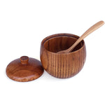 Wooden Spice Jar | Jar with Lid | Food Storage | Candle Jars | Kitchen Seasoning | Organization | Salt Condiment Pot Spoon | Kitchen Dining
