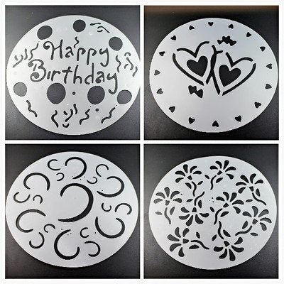 Cake Stencil Template -  Reusable Stencil for Cakes Airbrushing - Fondant Mold Cake Decorating Tools - Baking Supplies - Happy Birthday