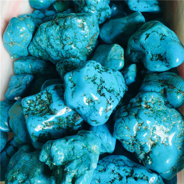 Raw Turquoise Tumbled Stones - Rough Polished Healing Stone Crystal - Reiki Chakra