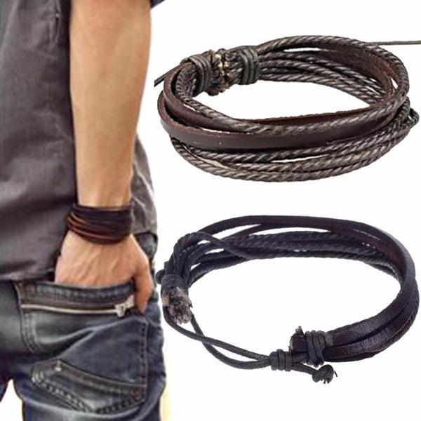 Men's Bracelets - Leather Bracelets for Men - Leather Bracelet Womens - Bracelet Leather Leather Wrap Bracelet - Boho Bracelet Gift For Men