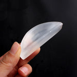 Selenite Half Moon Bowl,  White Selenite Half Moon Shaped Dish Bowl, Crystal Polished Cleansing Charging Healing Gemstone Healing Bowl