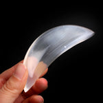 Selenite Half Moon Bowl,  White Selenite Half Moon Shaped Dish Bowl, Crystal Polished Cleansing Charging Healing Gemstone Healing Bowl