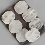7 Pcs Clear Quartz Tumbled Stone - Palm Stone - Altar Crystal Grid