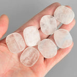 7 Pcs Clear Quartz Tumbled Stone - Palm Stone - Altar Crystal Grid