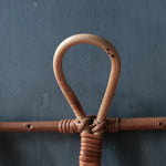 Rattan Hanging Wall Hooks Shelf - Boho Hat Kids Clothes Entryway Organizer - Coat Rack Bathroom Towel Hanger Bedroom - Kids Room Home Decor