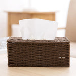 Handmade Woven Rope Tissue Box Cover - Woven Tissue Dispenser, Natural Rattan, Boho Tissue Box - Home Decor - Toilet Paper