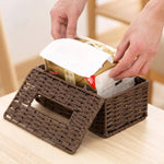 Handmade Woven Rope Tissue Box Cover - Woven Tissue Dispenser, Natural Rattan, Boho Tissue Box - Home Decor - Toilet Paper