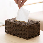 Handmade Woven Rope Tissue Box Cover - Woven Tissue Dispenser, Natural Rattan, Boho Tissue Box - Home Decor - Toilet Paper