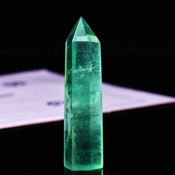 Green Fluorite Tower -  Fluorite Point  - Fluorite Obelisk - Natural Crystal Quartz Point Healing Crystal Metaphysical Power Wholesale