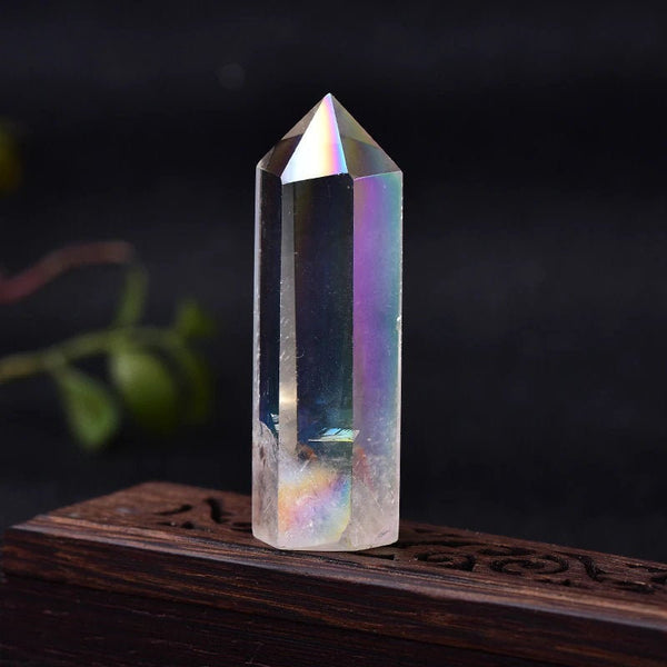 Angel Aura Clear Quartz Point - Angel Aura Quartz Tower -  Rainbow Healing Crystal Tower - Healing Stones - Meditation Energy Reiki Obelisk