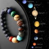 Eight Planet Themed Round Beads Stretch Bracelet-Solar System Bracelet-Natural Healing Stone Bracelet-Universe Yoga Chakra Galaxy Bracelet