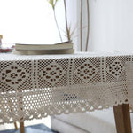 Tablecloth - Table linens - Rectangular Table Cover - Beige Cream Tablecloth - Dining Linen Tablecloth - Cloth for Tea Table - Kitchen