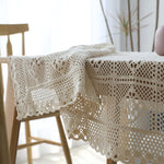 Tablecloth - Table linens - Rectangular Table Cover - Beige Cream Tablecloth - Dining Linen Tablecloth - Cloth for Tea Table - Kitchen