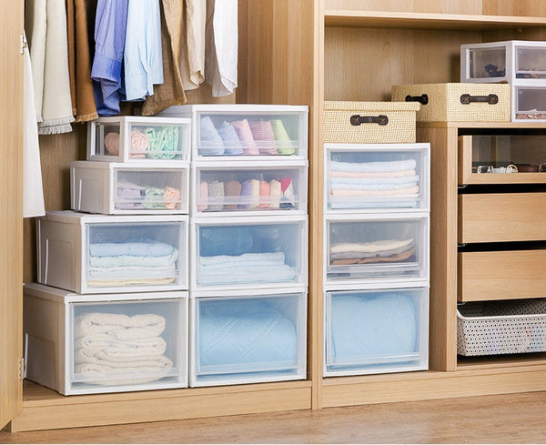 Stackable Storage Box - Bedroom Organizer - Clothes Storage - Drawer Chest - Bedroom Table Stand Cabinet - Closet Organization - Laundry