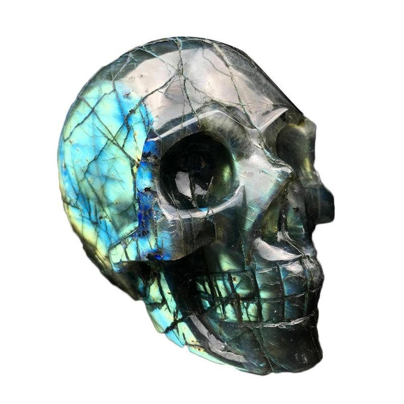 Labradorite Carving Skull Cabochon,  Rainbow Labradorite Crystal Skull, Labradorite Skull, Jewelry Making, Diy Jewelry Pendant, Gemstone