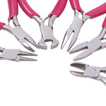 6 Pcs Jewelry Tool Set, Round Nose Pliers, Flat Nose Pliers, Wire Cutters, Jewelry Making Tools, Beading Suppliers, Jewelry Making with Bag