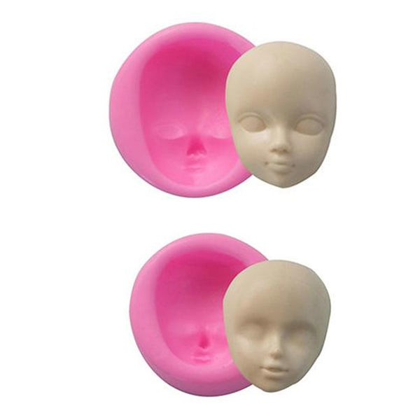 Silicone Mold Of Doll Face Modeling Tool Accessories And Home Decor - Fondant Sugarcraft Cake Decorating Tools Polymer Clay Handmade Craft