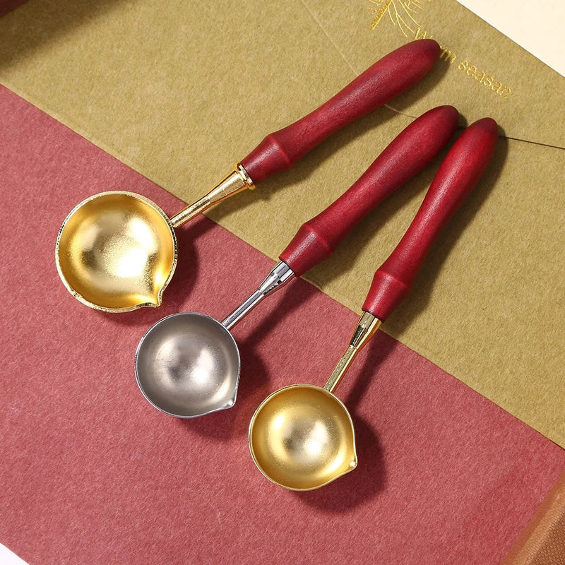 Wax Melting Spoon | Small spoon for melting wax | Wax Seal Supplies | Sealing Wax | Wax Stamps | Wooden Handle | Wax Melter | Heating Spoon