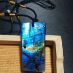 Labradorite Necklace - Natural Stone - Pendant Necklace - Crystal Energy Necklace - Healing Labradorite Stone Necklace - Yoga Necklace