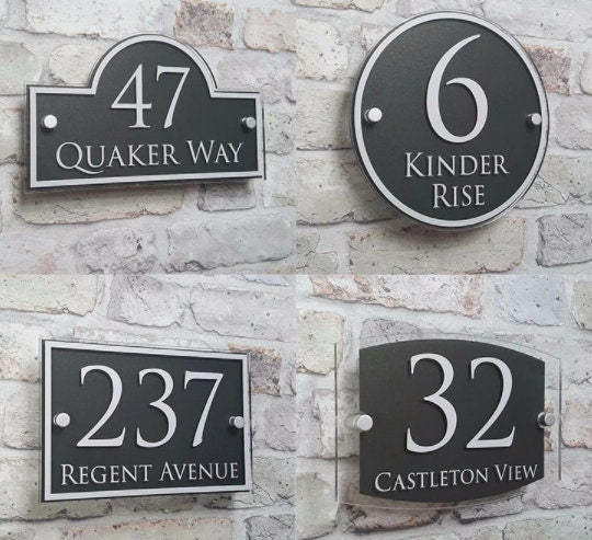 Custom Address Plaque - Modern House Number Sign - Personalized House Number Plaque - Housewarming Gift - Outdoor Street Address Porch Sign