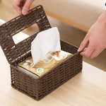 Handmade Woven Rope Tissue Box Cover - Woven Tissue Dispenser, Natural Rattan, Boho Tissue Box - Home Decor - Toilet Paper