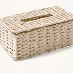 Handmade Woven Rope Tissue Box Cover - Woven Tissue Dispenser, Natural Rattan, Boho Tissue Box - Home Decor - Toilet Paper