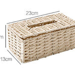 Handmade Woven Rope Tissue Box Cover - Woven Tissue Dispenser, Natural Rattan, Boho Tissue Box - Home Decor - Toilet Paper